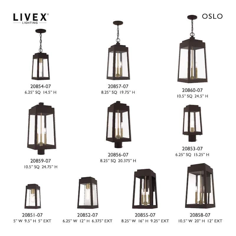 Livex Lighting Oslo Single Light 10" Tall Outdoor Wall Sconce