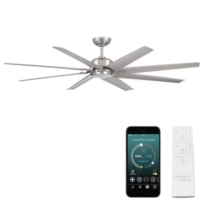 Roboto XL Indoor Outdoor 8-Blade Smart Ceiling Fan 70in with Remote Control - 70