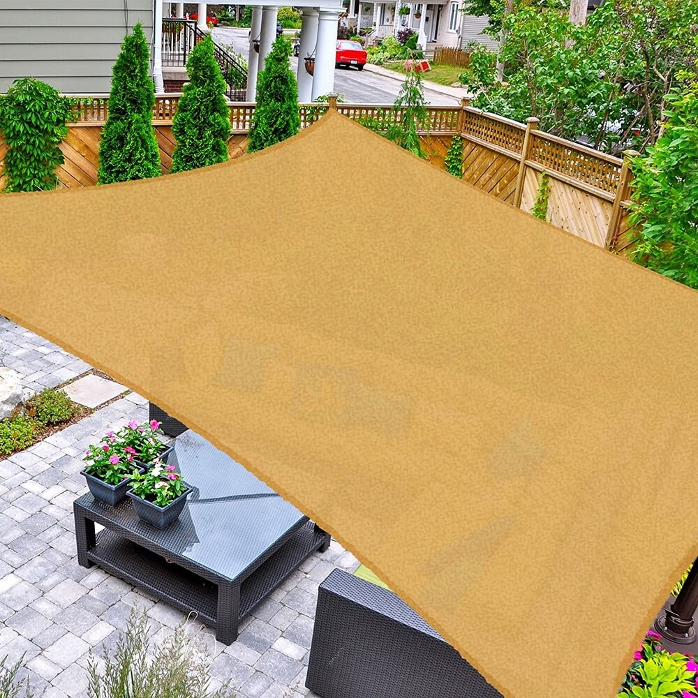 6’x10’ Canopy UV Block for Outdoor Patio Garden Activity Kimdee Sun Shade Sail Earthy Yellow 