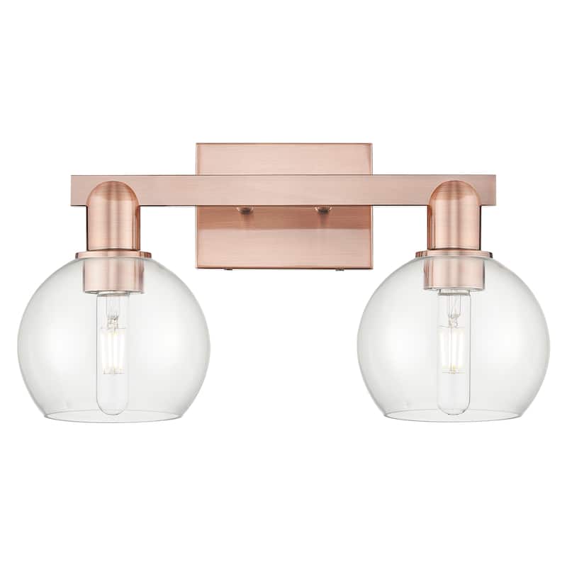 Innovations Lighting Endless Possibilities Arcadia - Athens - 2 Light 17" Bath Vanity Light - Clear/Antique Copper
