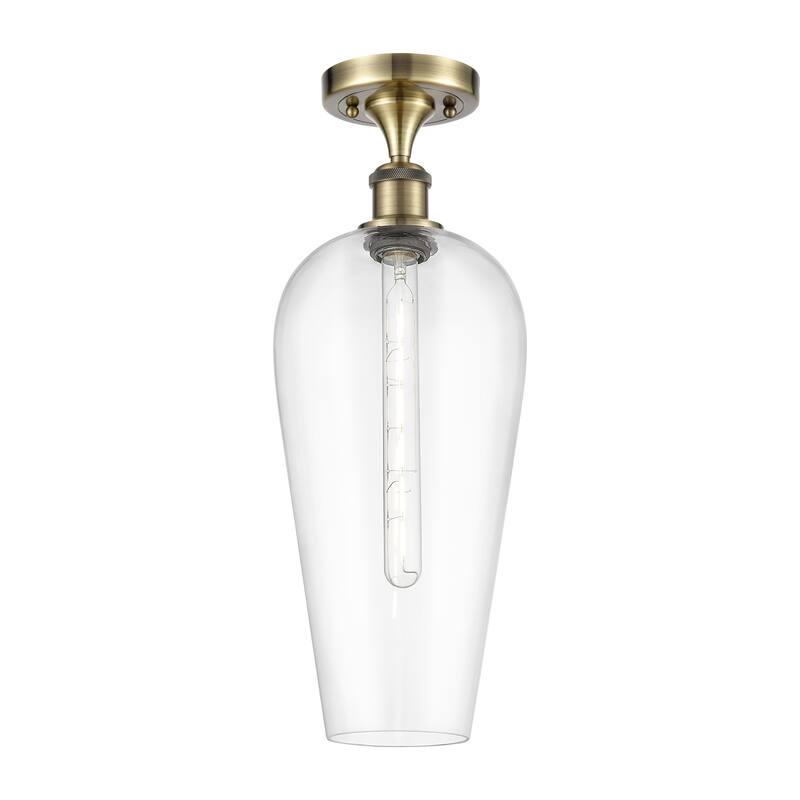 Innovations Lighting Endless Possibilities Ballston - Chelsea - 1 Light 8" Semi-Flush Mount - Antique Brass/Clear