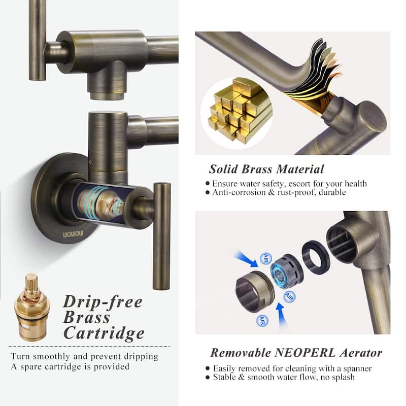 WOWOW Folding Wall Mount Faucets Stretchable