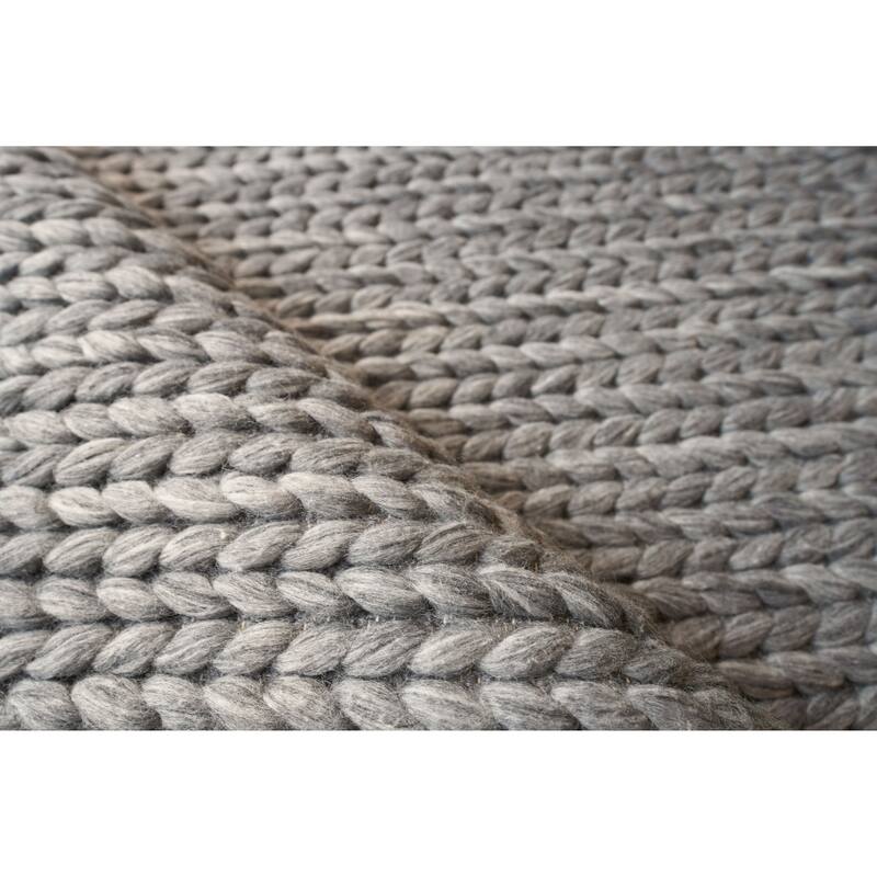 EXQUISITE RUGS Arlow Handwoven Polyester/Cotton Dark Grey Area Rug.