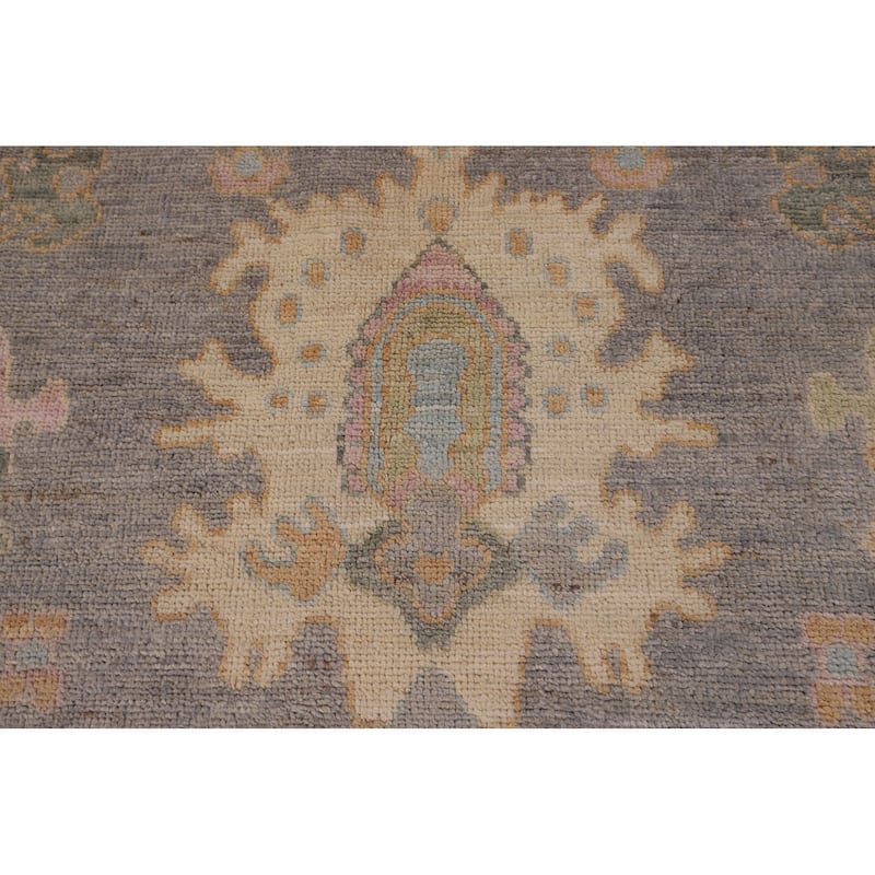 Floral Oushak Vegetable Dye Area Rug Handmade Wool Carpet - 8'4" x 9'9"