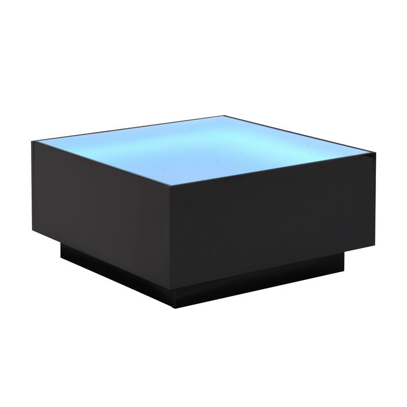 Modern Style Living Room Table with LED Lights