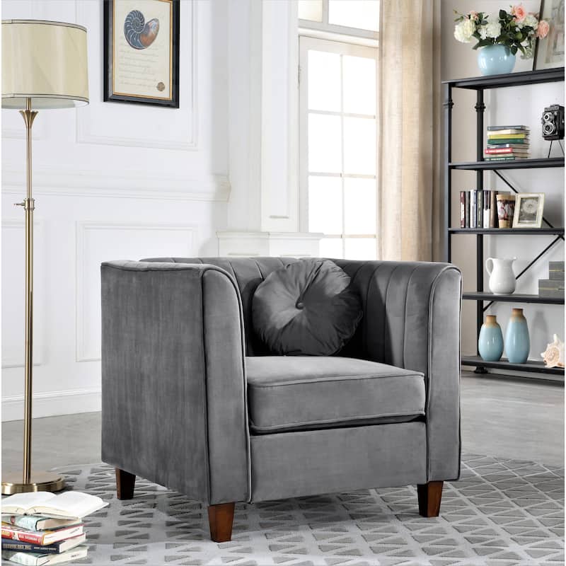 Boton Chesterfield Chair - Grey