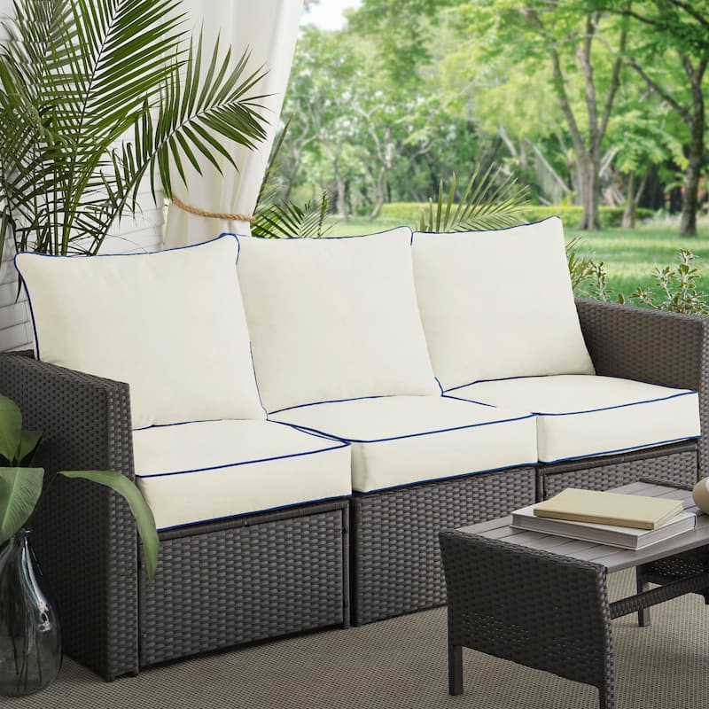Sorra Home Sunbrella Outdoor Deep Seating Sofa Pillow and Cushion Set