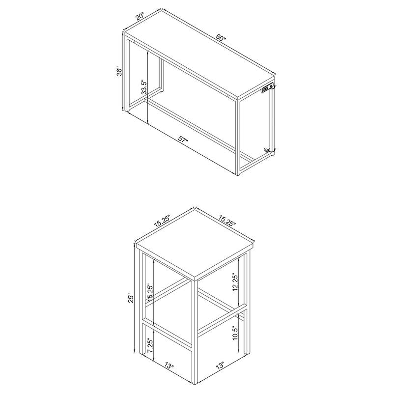 Marmot 4-piece Rectangle Counter Height Table Set