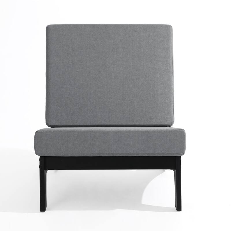Sectional Wood Furniture 2 Seat Armless Patio Sofa