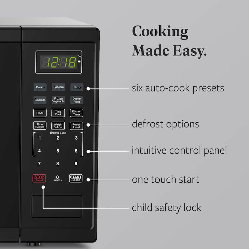 1.1 Cu. Ft. 1000-Watt Digital Microwave Oven, Black