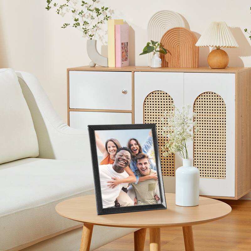 Simple Picture Frames, Metal Photo Frame with Real Glass, Display for Wedding Gift Home Tabletop Decor - Black - 8x10