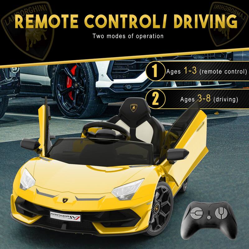 Ride On Car for Kids 12V Lamborghini Licensed Sports Car with Control