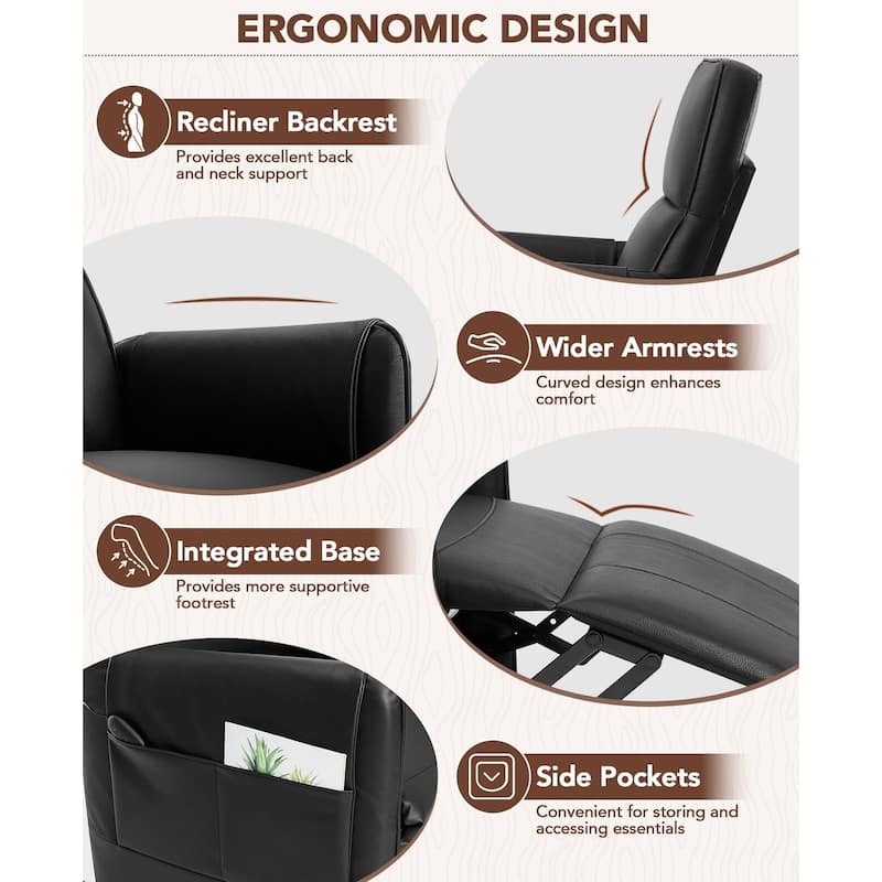 Recliner Chair, Electric Adjustable Recliners Home Seating with Thick Seat Cushion and Backrest