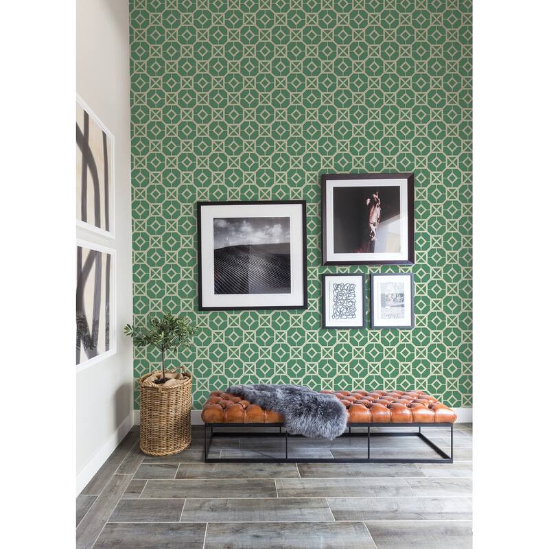 A-Street Prints Livia Green Trellis Wallpaper