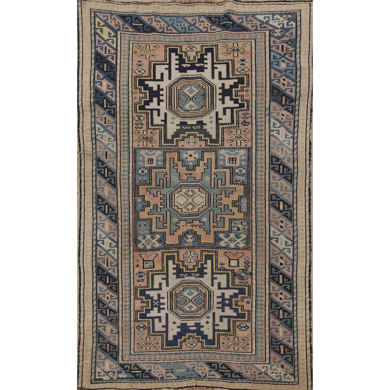 Pre-1900 Antique Shirvan Accent Rug Hand-Knotted Wool Carpet - 3'3"x 5'5"
