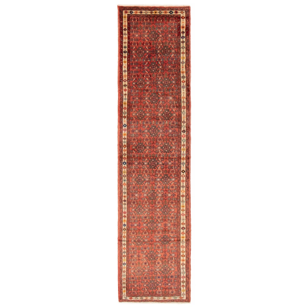 ECARPETGALLERY Hand-knotted Andelz Red Wool Rug - 2'4 x 9'9