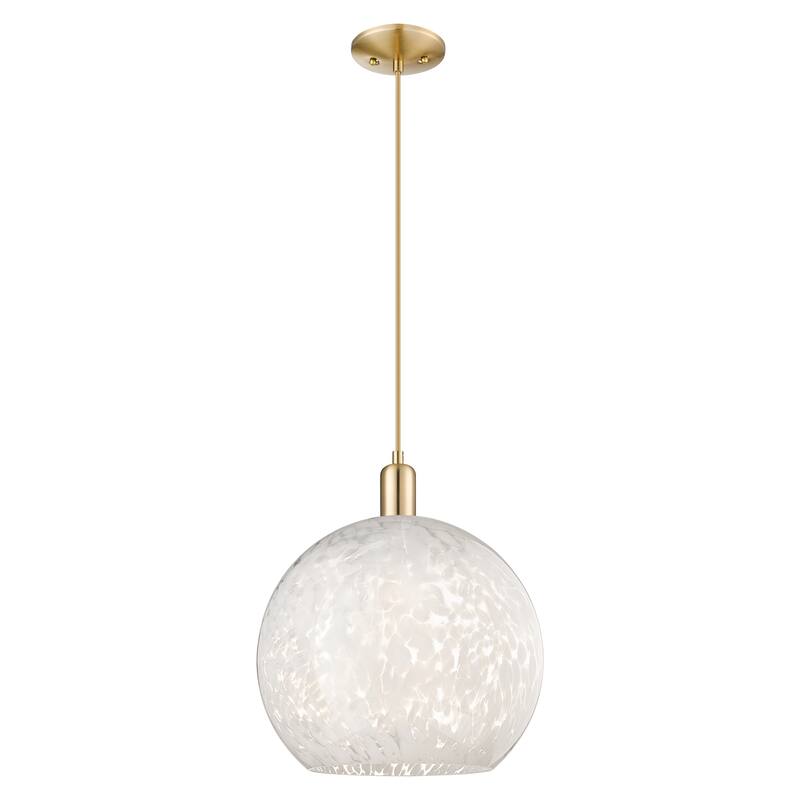 Innovations Lighting Endless Possibilities Arcadia - White Mouchette - 1 Light 14" Cord Hung Mini Pendant - Champagne Bronze