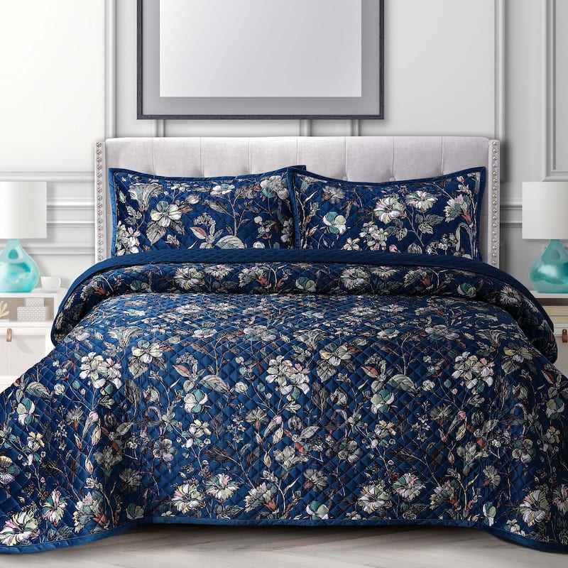 Velvet Printed Oversized Quilt Set