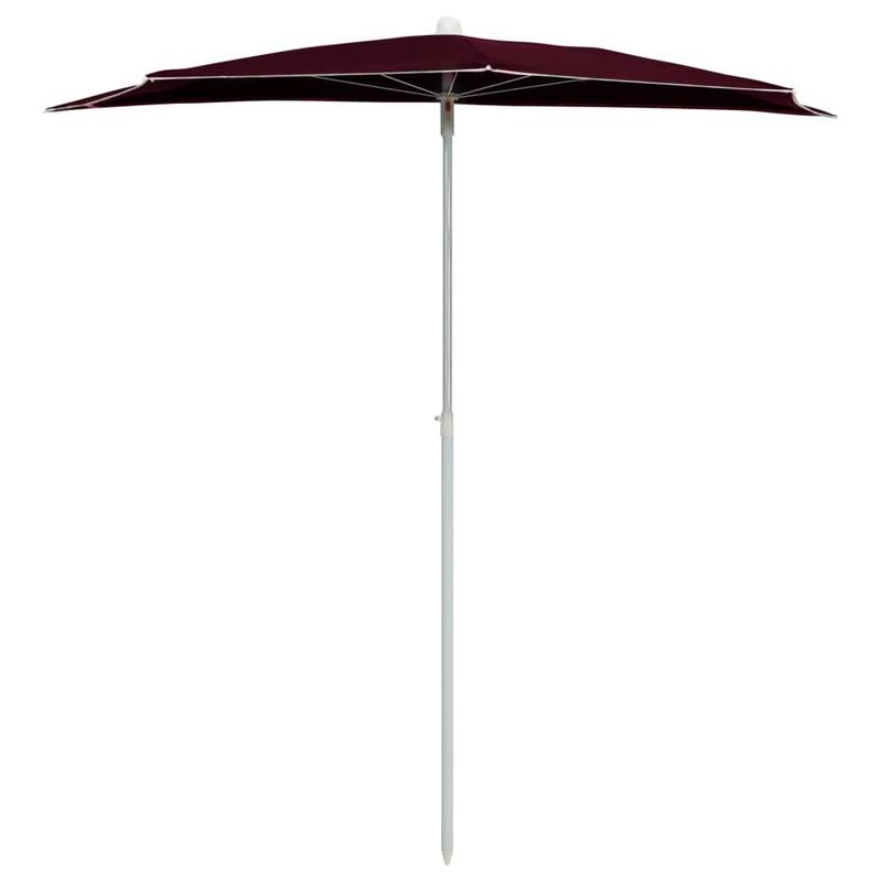 70.9"x35.4" Garden Half Parasol with Pole 8 Colors