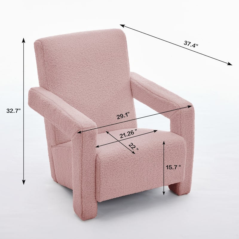 Sherpa Adirondack Chair for Living Room, Upholstered Accent Chair