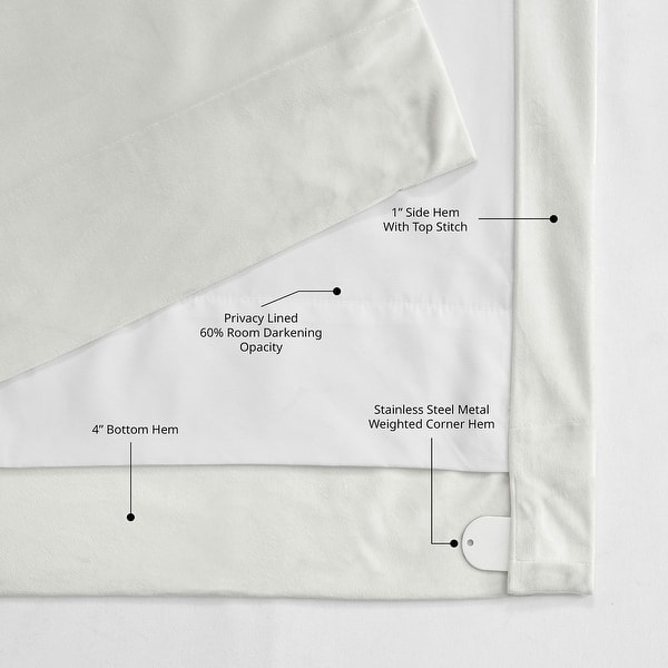 dimension image slide 3 of 4, Exclusive Fabrics Heritage Plush Velvet Extra Wide Room Darkening Curtains - Single Panel