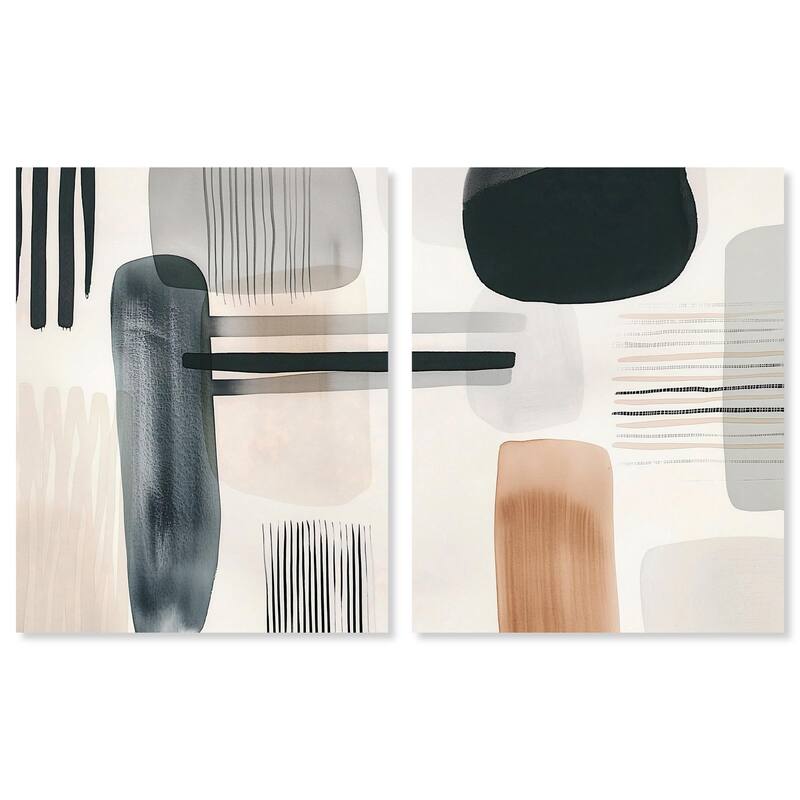 Softened Dimensions Canvas Set of 2 by Art Remedy, Gallery Wrapped - 36" x 45"