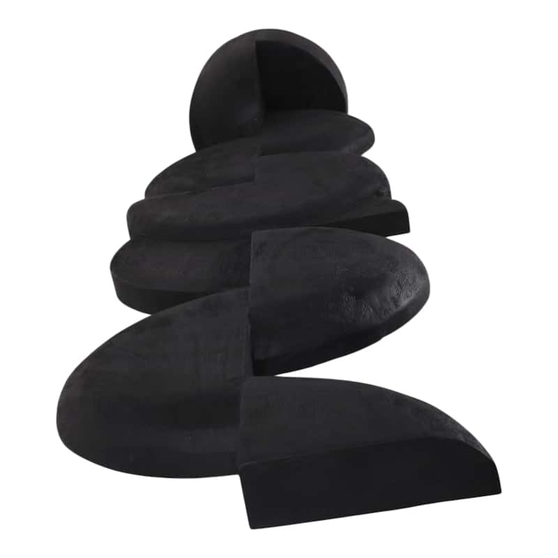 Wood Sculpture Modern Geometric Design for Home Decor - 58" Black - 13.5" x 10.5" x 57.5"