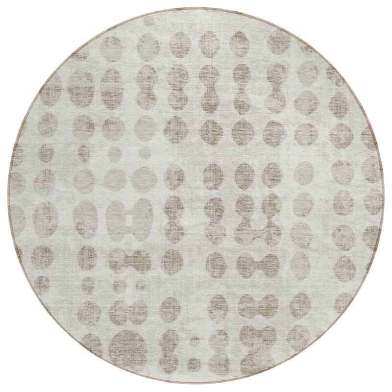 Machine Washable Indoor/ Outdoor Chantille Dots Abstract Rug