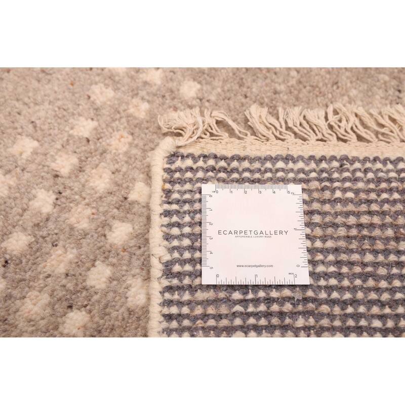 ECARPETGALLERY Hand-knotted Tangier Grey Wool Rug - 5'1 x 8'0