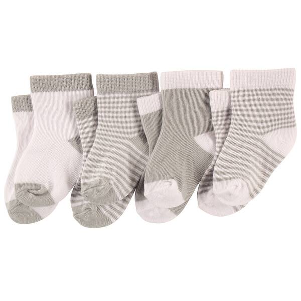 slide 1 of 1, Luvable Friends Baby Unisex Socks Set, Light Gray White 0-6 Months - Light Gray White