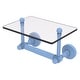 preview thumbnail 8 of 26, Allied Brass Waverly Place Collection Two Post Toilet Tissue Holder with Glass Shelf Flat Troll Blue