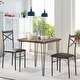 preview thumbnail 5 of 69, VECELO Modern 3/5-piece Dining Set Tempered Glass Top and Wood Top, Steel Dining Table and Chair Set of 2/4 3-Piece Sets - Brown