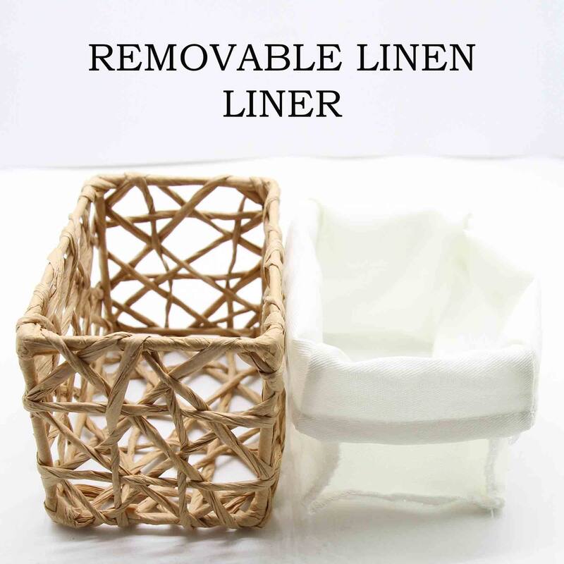 Paper Rope/ Linen Storage Baskets (Set of 4) - 8.4"L x 7.4"W x 6"H