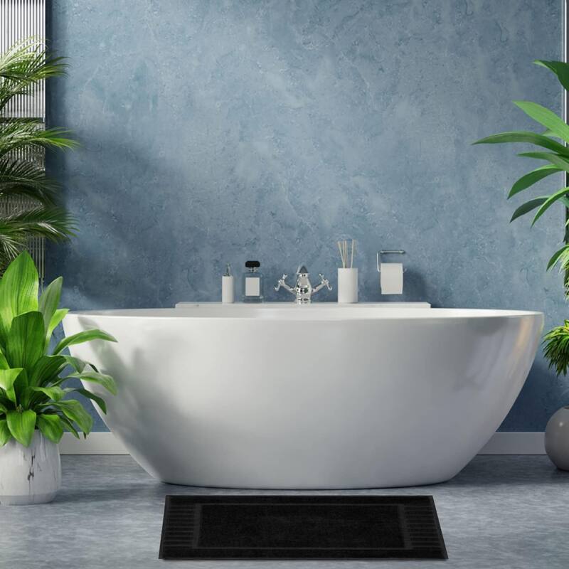 White Classic Luxury Cotton Bath Mat 22x34 Set of 2