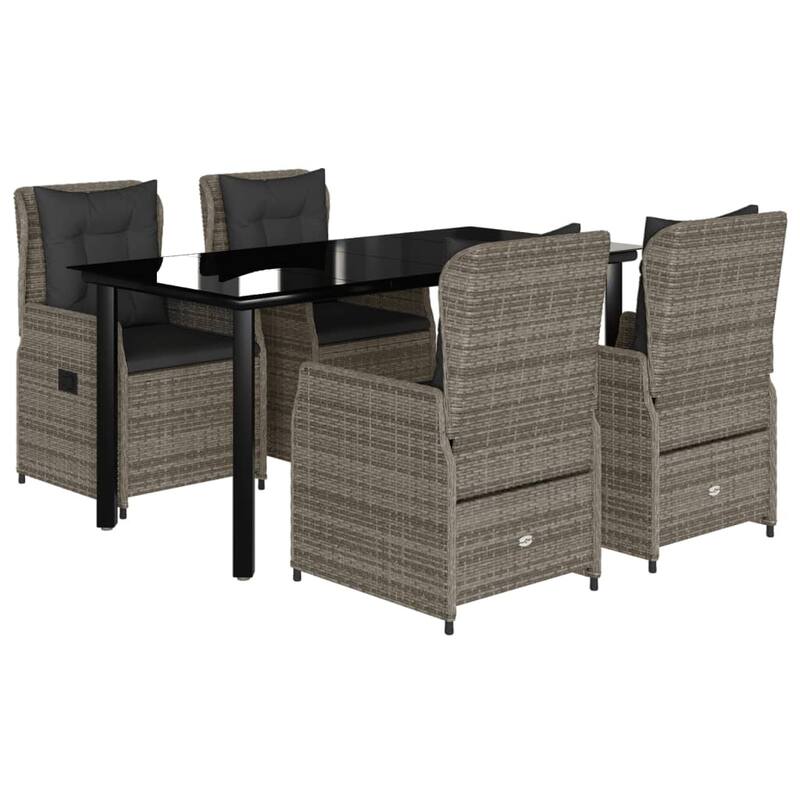 vidaXL Garden Dining Set Grey - 63" x 31.5" x 29.1"/ 4