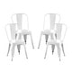 preview thumbnail 87 of 116, Industrial Metal 18 Inch Stackable Dining Chair Set Set of 4 - Glossy White