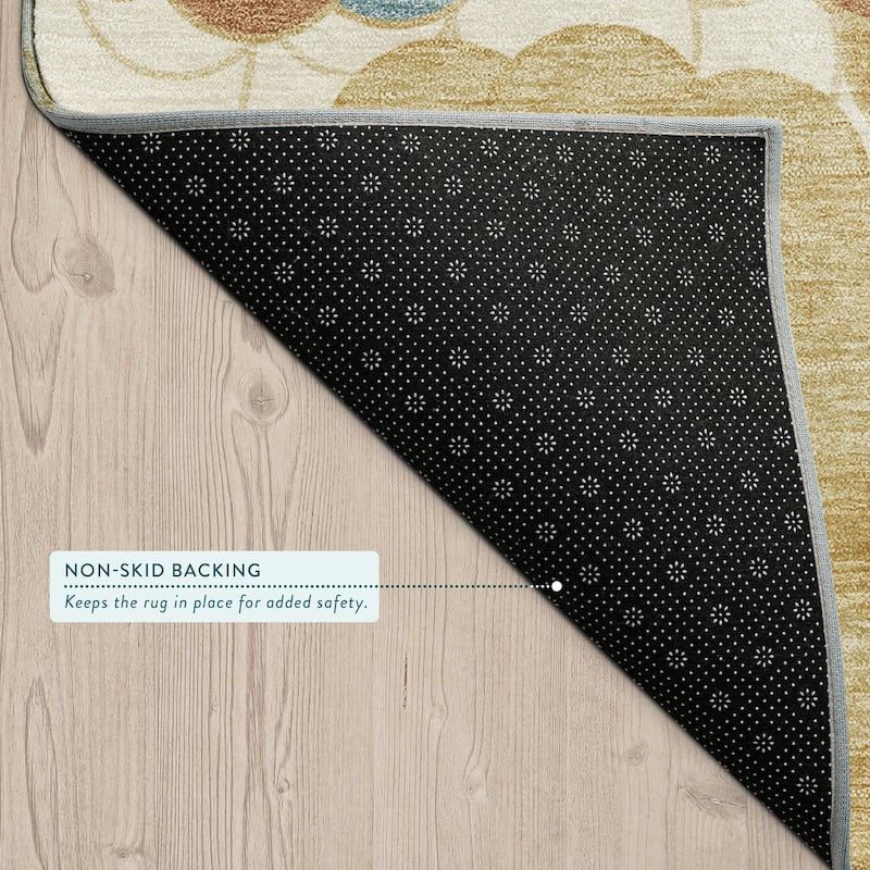 Machine Washable Indoor/ Outdoor Mosaic Cluster Chantille Rug