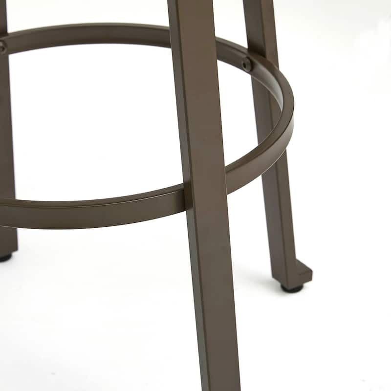 Glitzhome Farmhouse Elm Wood Top Steel Bar Stools Table Pub Set