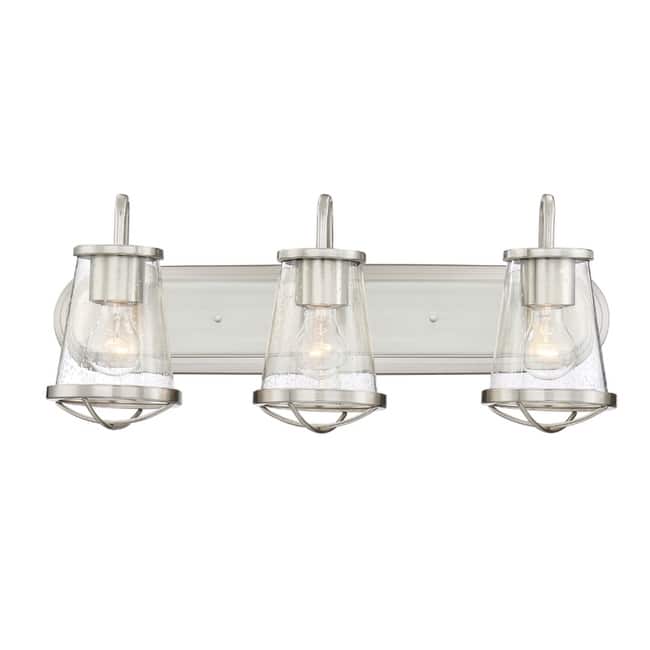 Designers Fountain Darby 3 Light 24" Wide Bathroom Vanity Light with - Satin Platinum