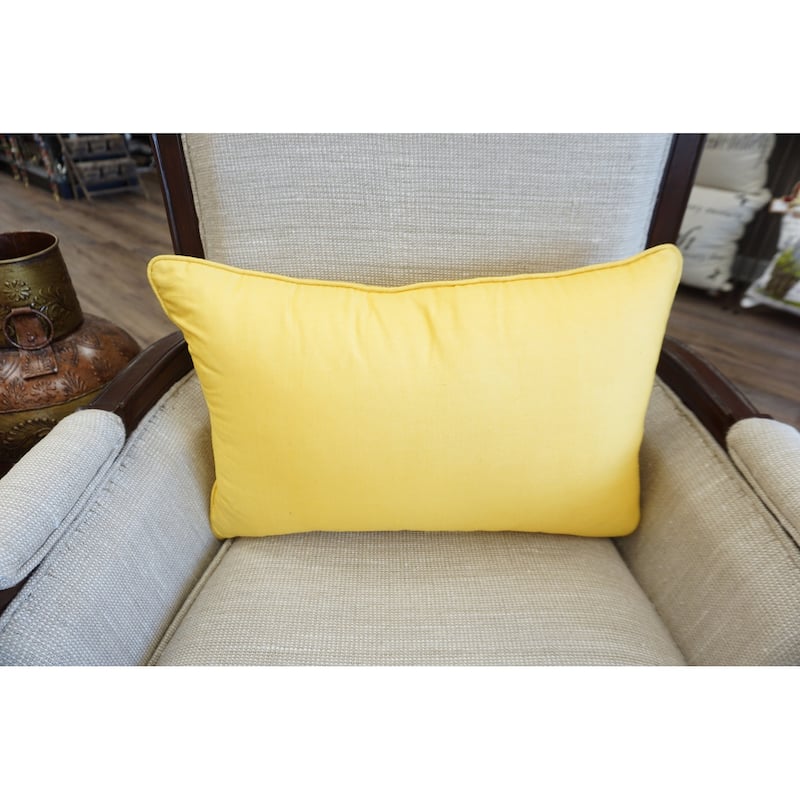 Home&Manor Premium Silk Throw Pillow Lumbar Yellow