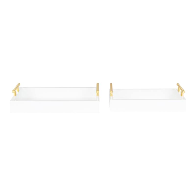 Kate and Laurel Lipton Rectangle Wood Tray Set - 2 Piece