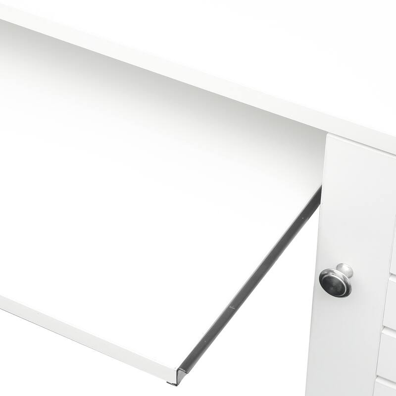 Spacious Home Office Computer Desk with Hutch, 2-Tier Shelf & 3 Drawers