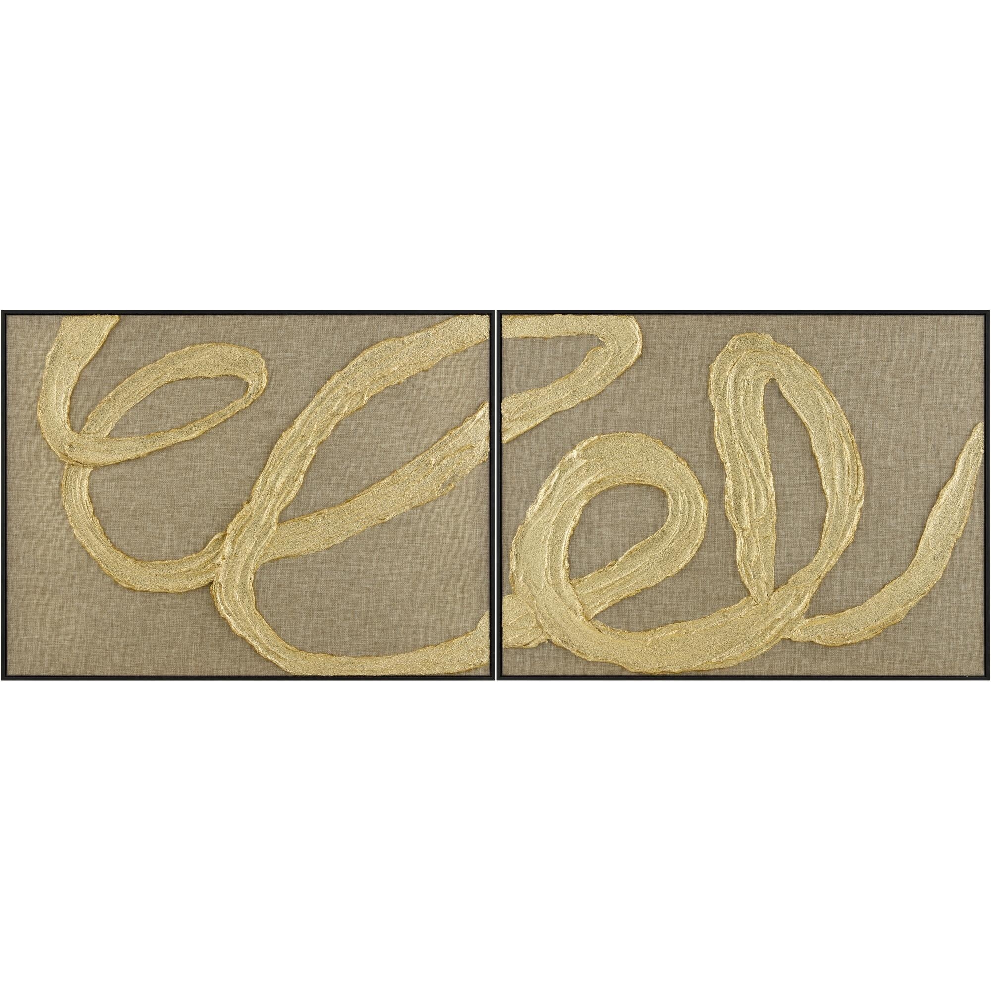 Livabliss Rubans Modern Framed Art Set of 2