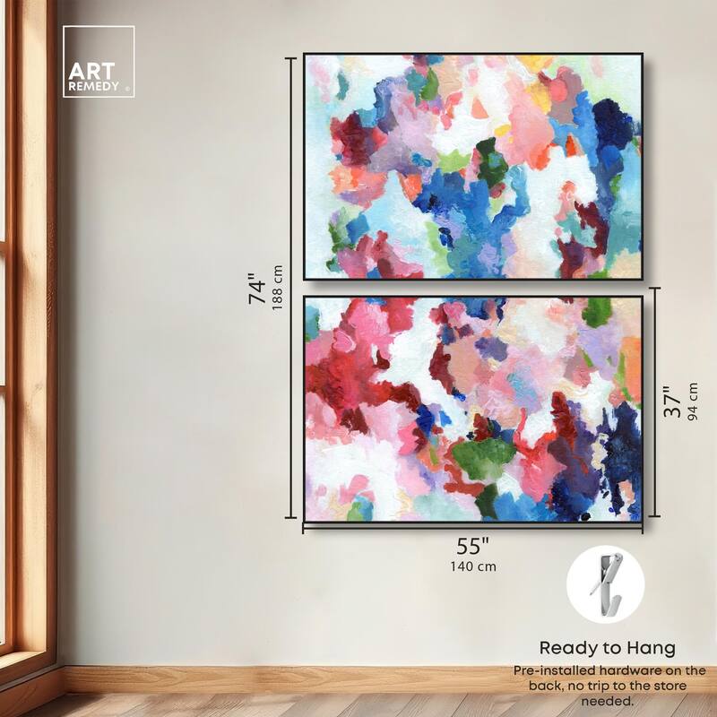 Bold Color Swirlz Canvas Set of 2 by Art Remedy