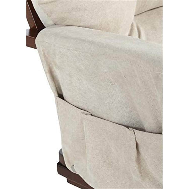 Nursery Glider and Ottoman Set - Reclining Rocker Chair with Padded Back, Armrests, and Cushions