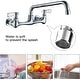preview thumbnail 3 of 17, Vibrantbath Kitchen Faucet Wall Mount Swivel Spout 2 Handle Restaurant Chrome