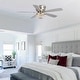 preview thumbnail 3 of 9, 48" Polished Nickel Low Profile Crystal Ceiling Fan with Light and Remote