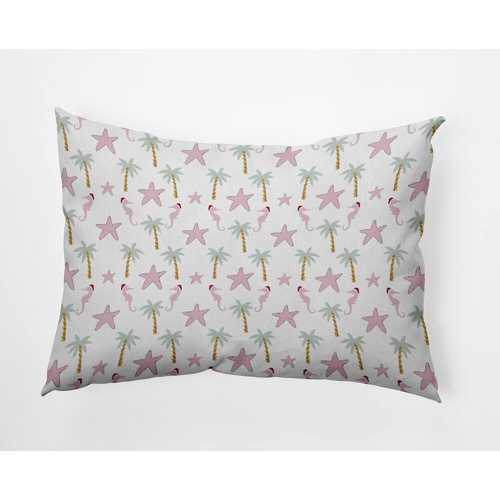 Christmas Beach Pattern Indoor/Outdoor Throw Pillow