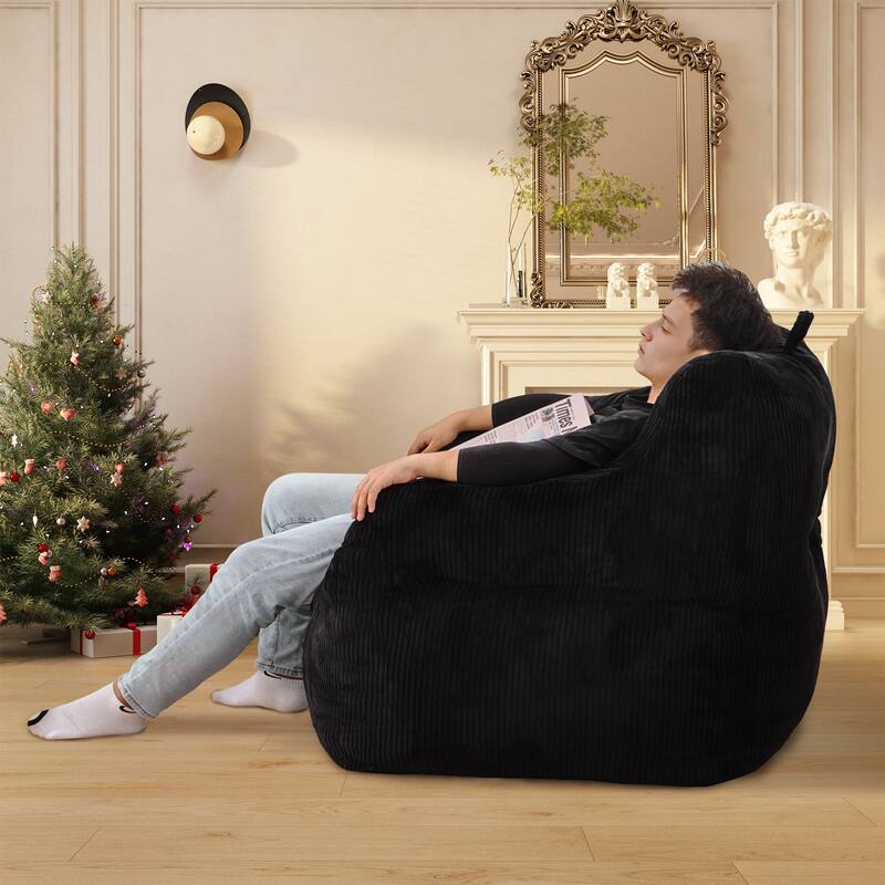 Oversize Bean Bag Chair Lazy Sofa with High Density Memory Foam and Armrests for Living Room Bedroom Office