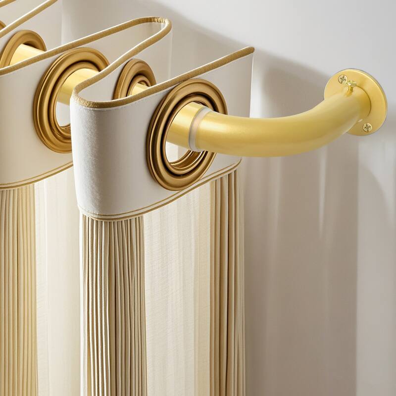 Meriville 1-Inch Diameter Wrap Around Blackout Curtain Rod, Round Base